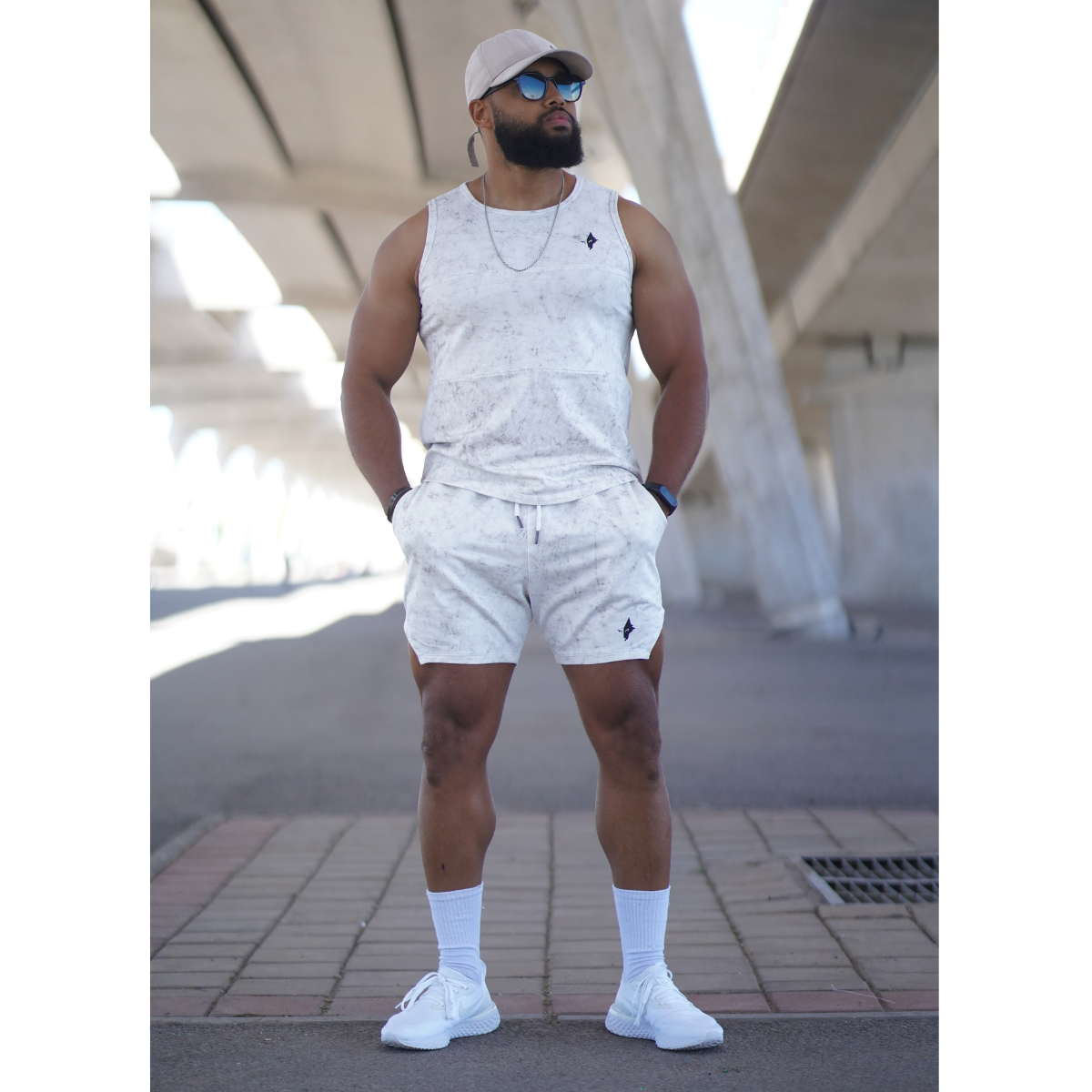 THE WOLFZ – Conjunto Camiseta sin Mangas y Short Arctic Marble Edition