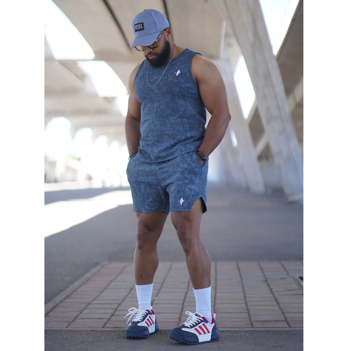 THE WOLFZ – Conjunto Camiseta sin Mangas y Short Arctic Marble Edition