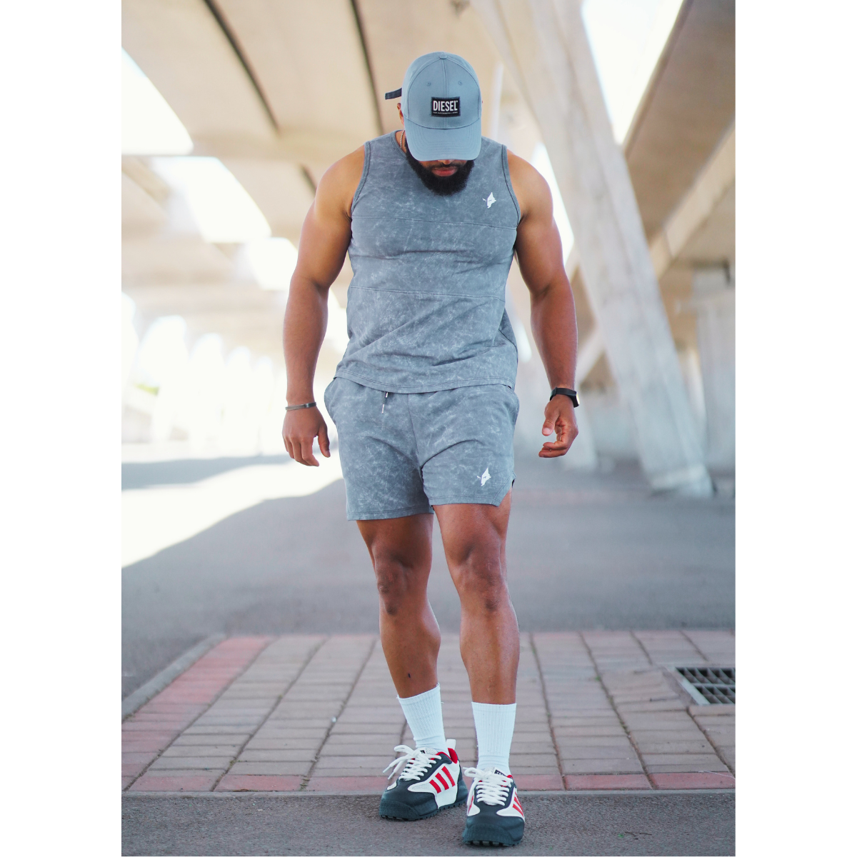 THE WOLFZ – Conjunto Camiseta sin Mangas y Short Arctic Marble Edition