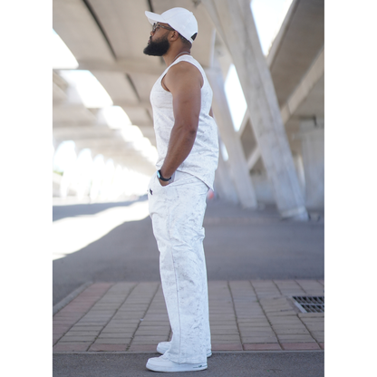 THE WOLFZ – Conjunto Camiseta sin Mangas y Pantalón Arctic Marble Edition