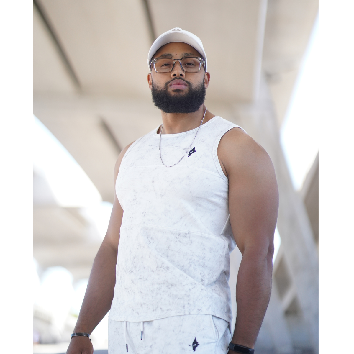 THE WOLFZ – Conjunto Camiseta sin Mangas y Pantalón Arctic Marble Edition